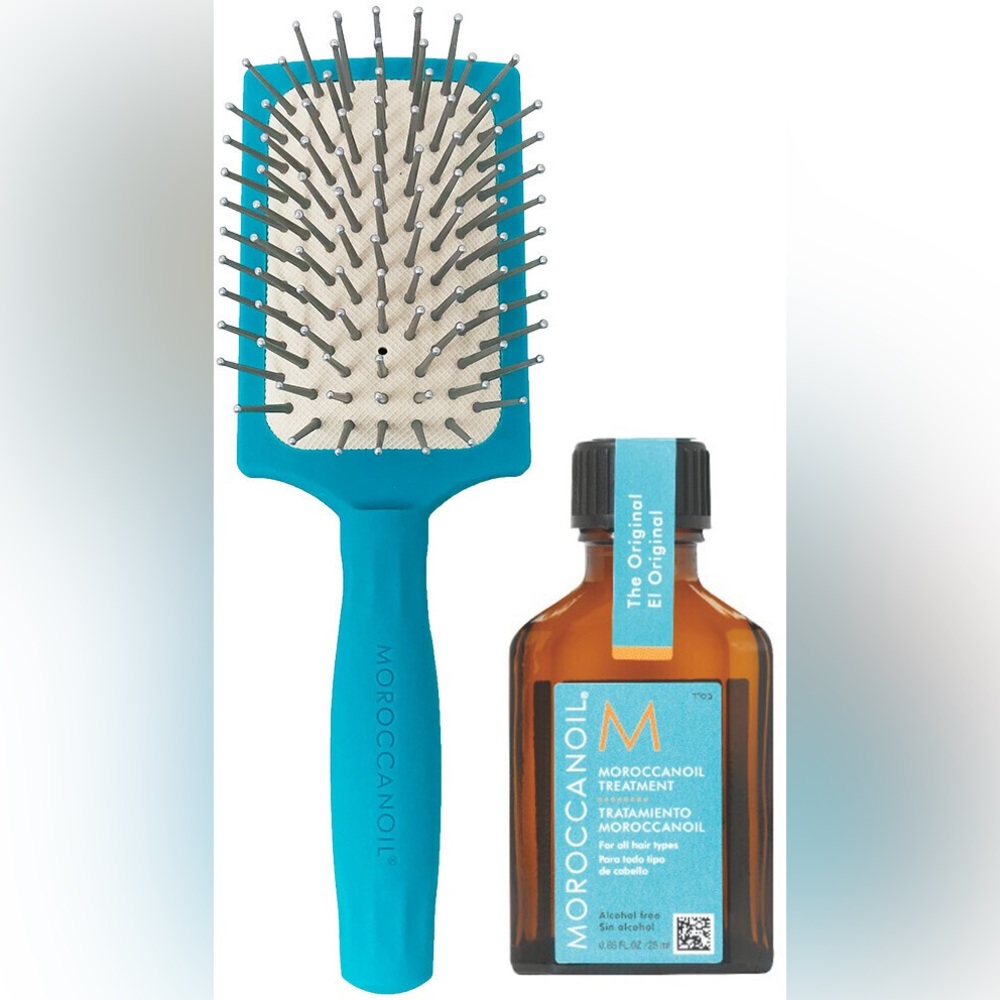 NEW Moroccanoil Mini Paddle Brush + Treatment Oil Set | Authentic | - Picture 4 of 4